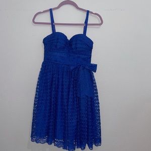 Royal blue lace corset dress